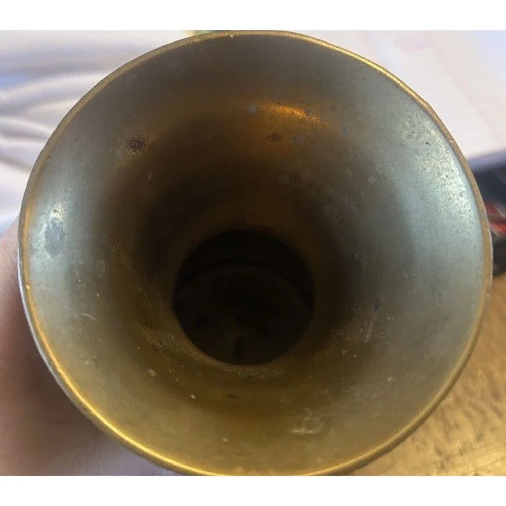 Vintage Decor Brass Vase Mid Century Modern Old Hollywood For Flowers Gorgeous